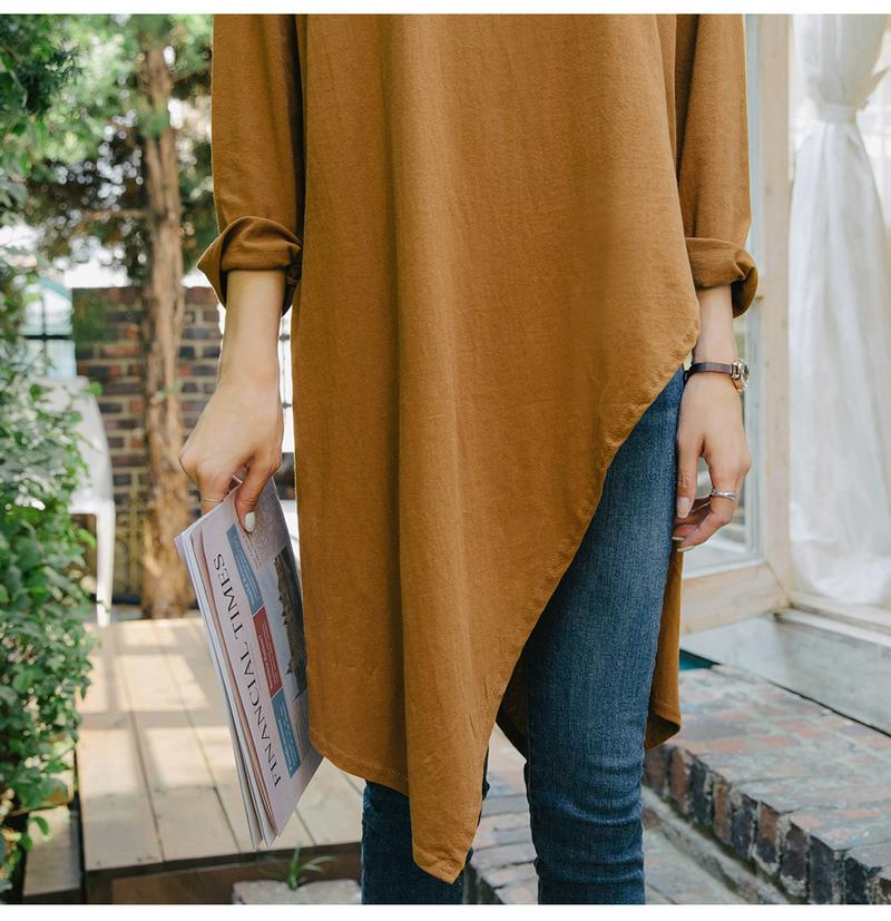 アシメヘム長袖Tシャツ