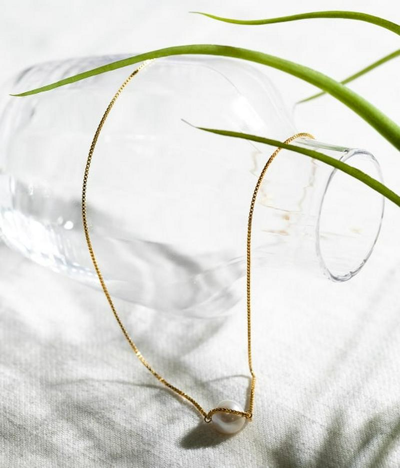 【DeWLuX】パールボックスチェーンネックレス