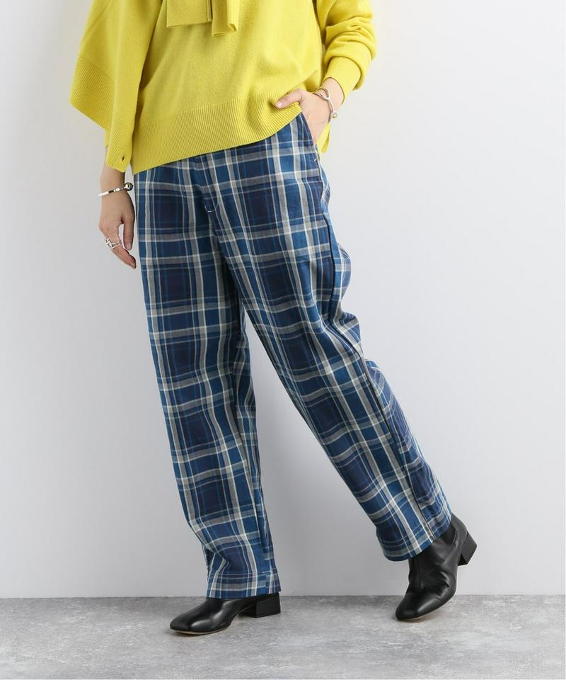 【 e.sen /イーセン】 Blue grey check：パンツ