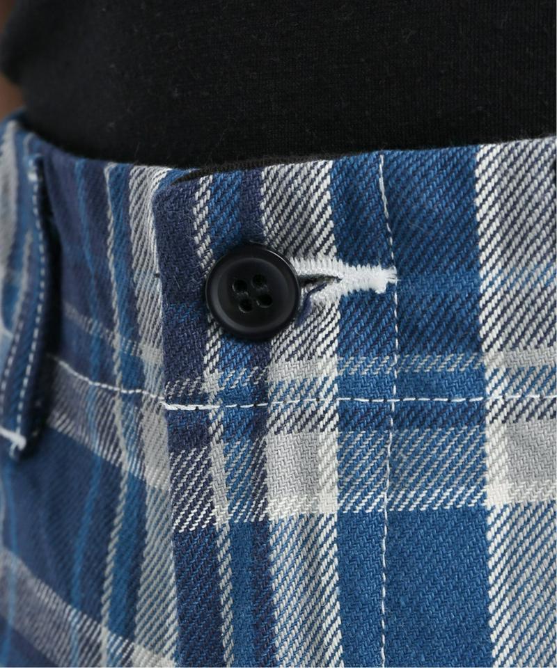 【 e.sen /イーセン】 Blue grey check：パンツ