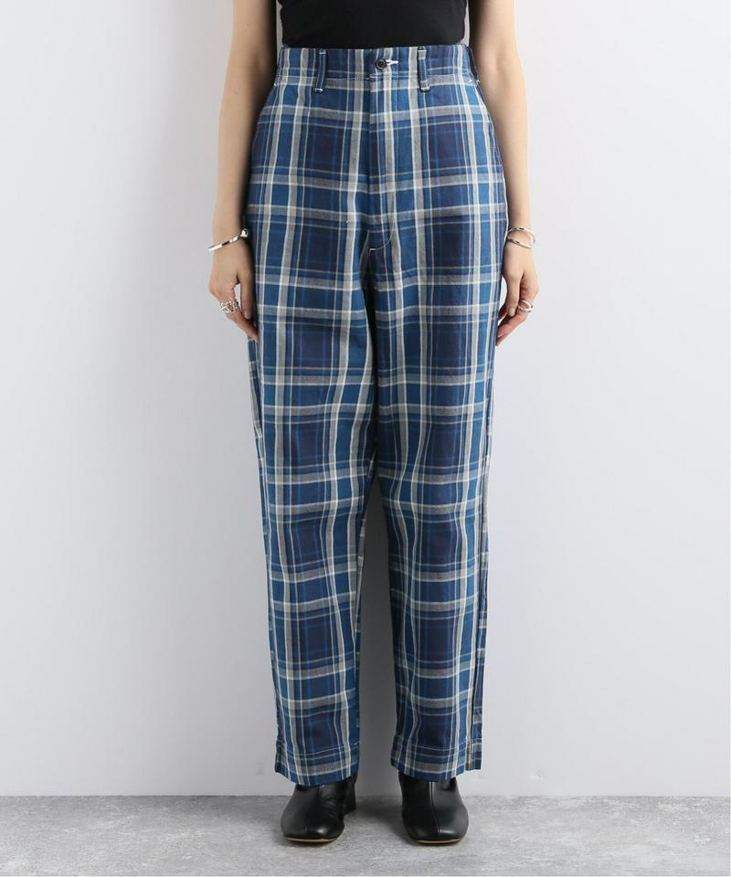【 e.sen /イーセン】 Blue grey check：パンツ