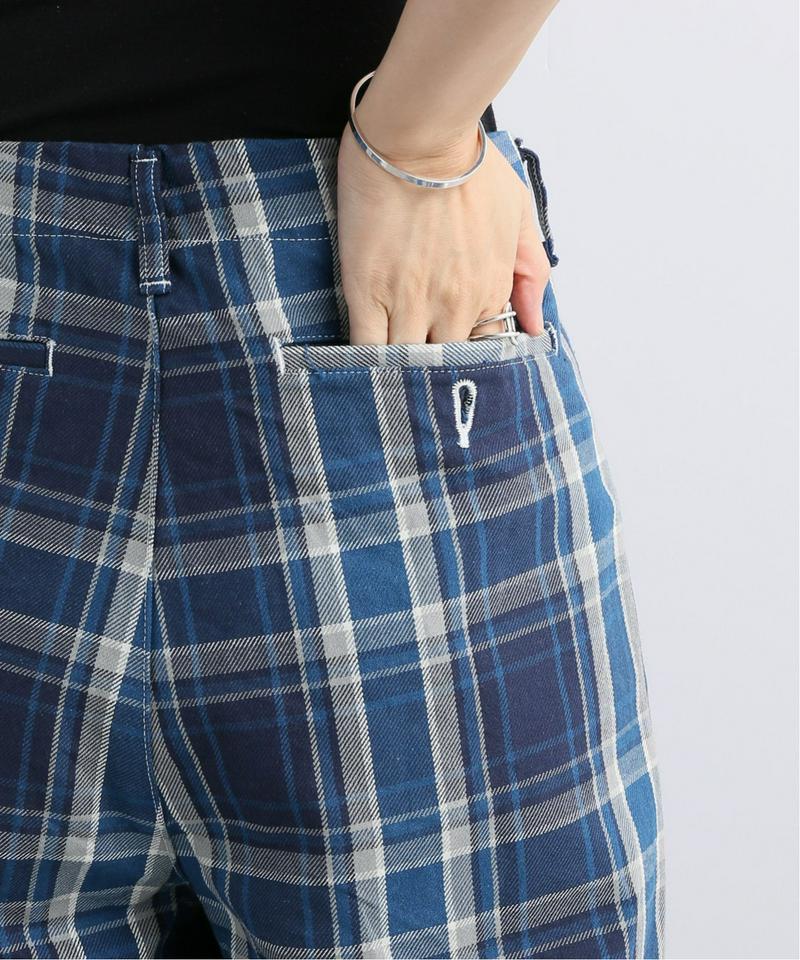 【 e.sen /イーセン】 Blue grey check：パンツ