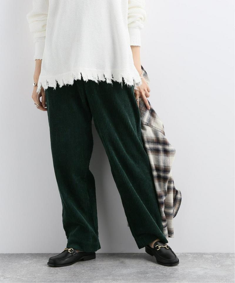 【 e.sen /イーセン】Dark emerald corduroy：パンツ