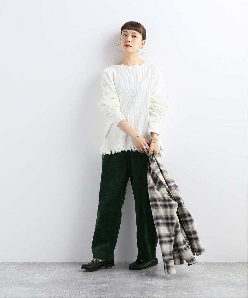 【 e.sen /イーセン】Dark emerald corduroy：パンツ