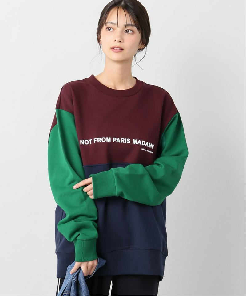 【DROLE DE MONSIEUR / ドロールドムッシュ】Paneled Sloganスウェット