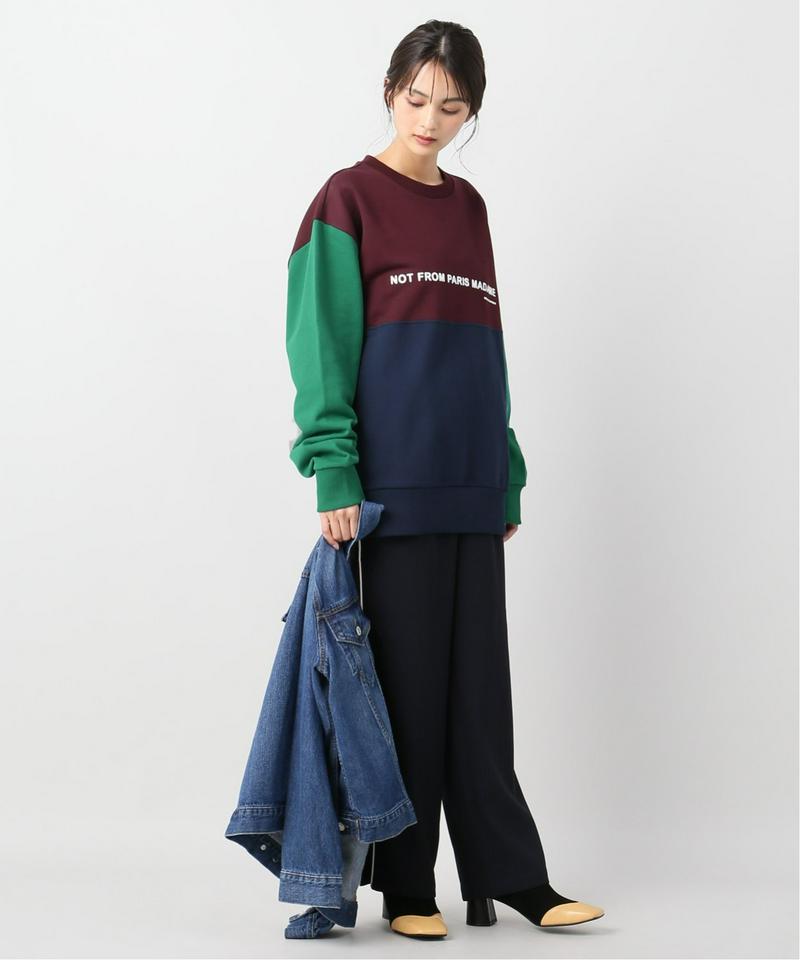 【DROLE DE MONSIEUR / ドロールドムッシュ】Paneled Sloganスウェット