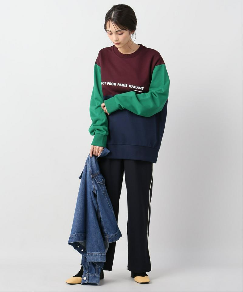 【DROLE DE MONSIEUR / ドロールドムッシュ】Paneled Sloganスウェット