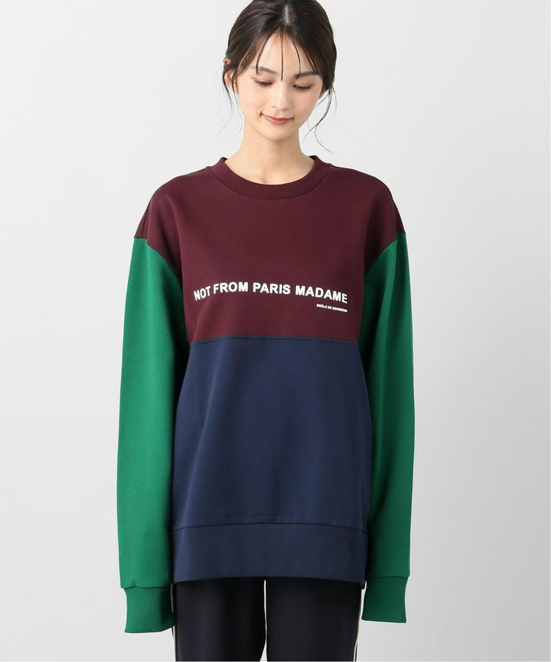 【DROLE DE MONSIEUR / ドロールドムッシュ】Paneled Sloganスウェット