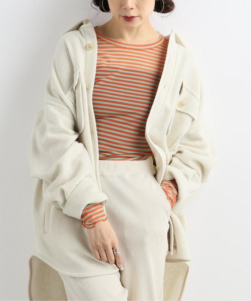 【PRISCAVera】 LONG SLEEVE MESH TOP:ボーダーメッシュトップス