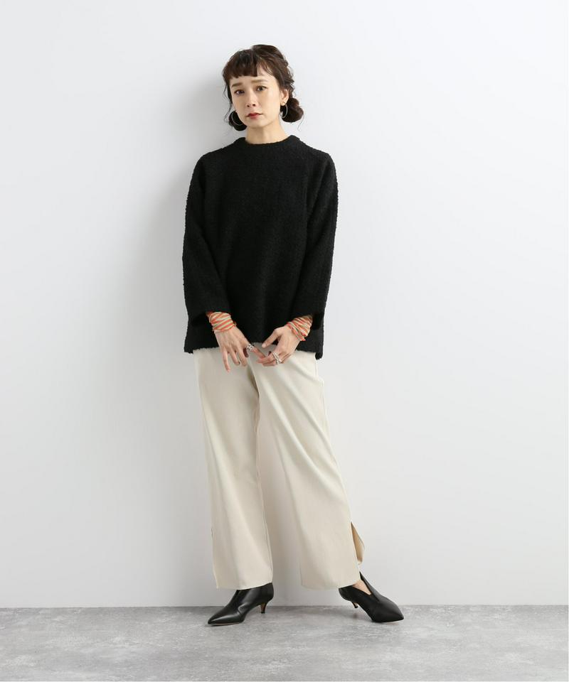 【PRISCAVera】 LONG SLEEVE MESH TOP:ボーダーメッシュトップス