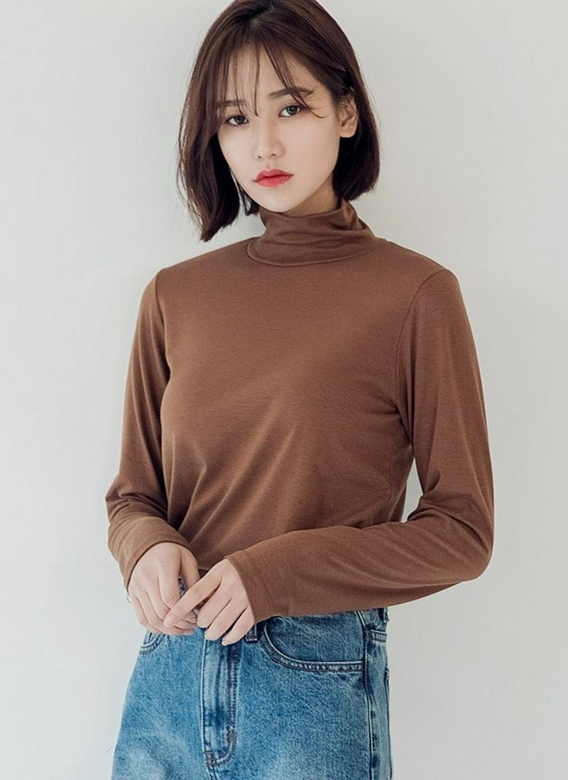 裏起毛ハイネックTシャツ