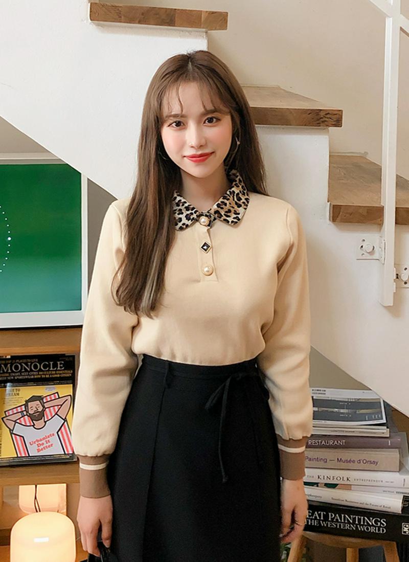 レオパードカラーニット