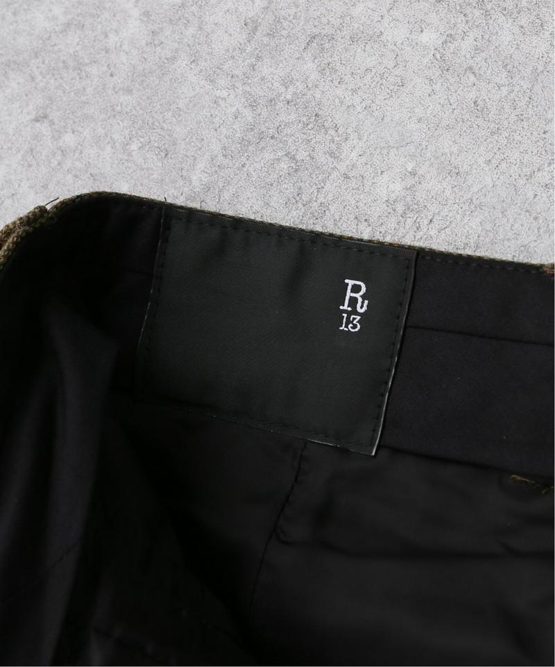 【R13/アールサーティーン】TRIPLE PLEAT CROSSOVER TROUSER:パンツ
