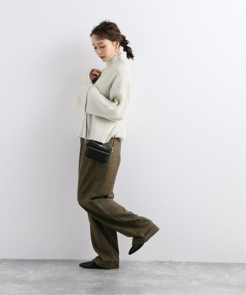 【R13/アールサーティーン】TRIPLE PLEAT CROSSOVER TROUSER:パンツ