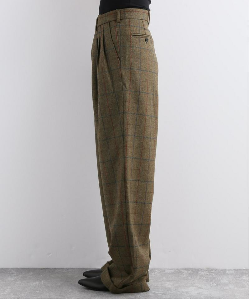 【R13/アールサーティーン】TRIPLE PLEAT CROSSOVER TROUSER:パンツ