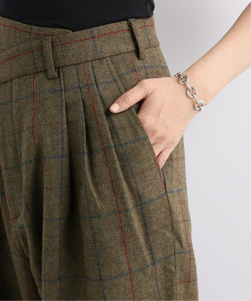 【R13/アールサーティーン】TRIPLE PLEAT CROSSOVER TROUSER:パンツ
