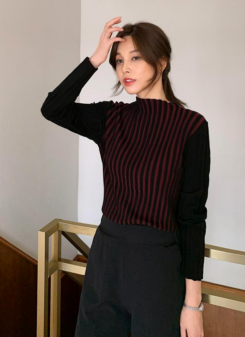 配色ストライプニット・全5色