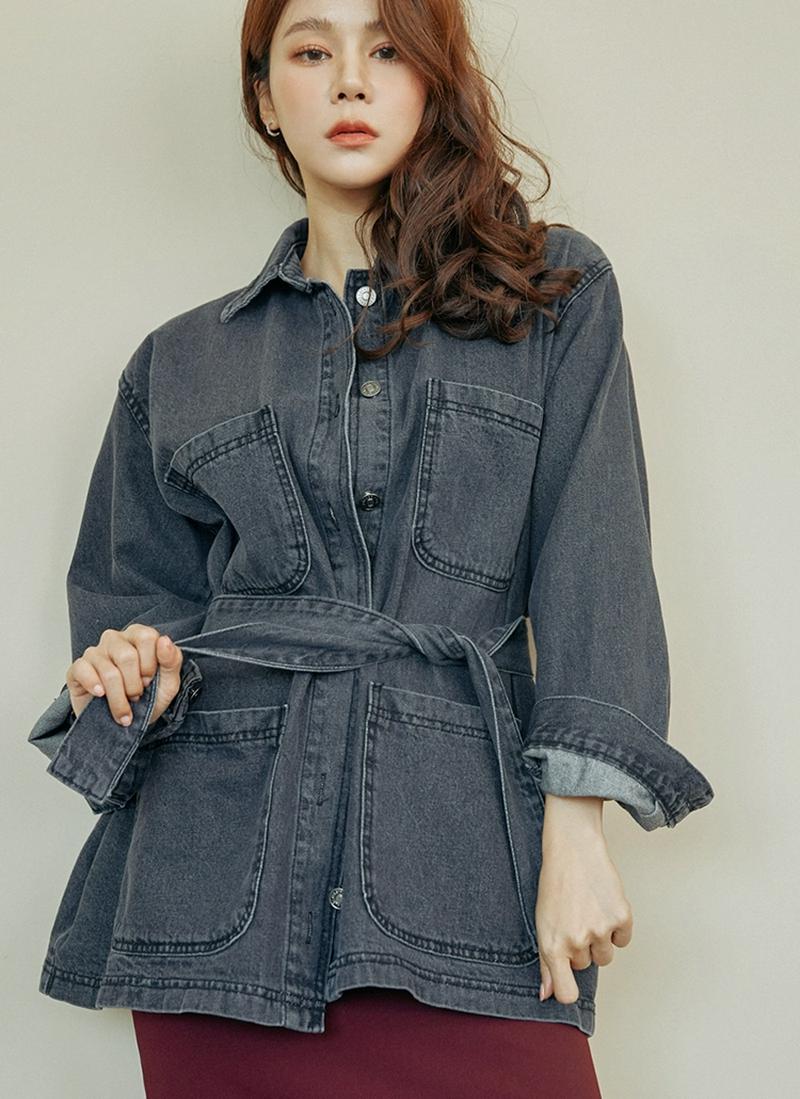 ストラップ付デニムジャケット