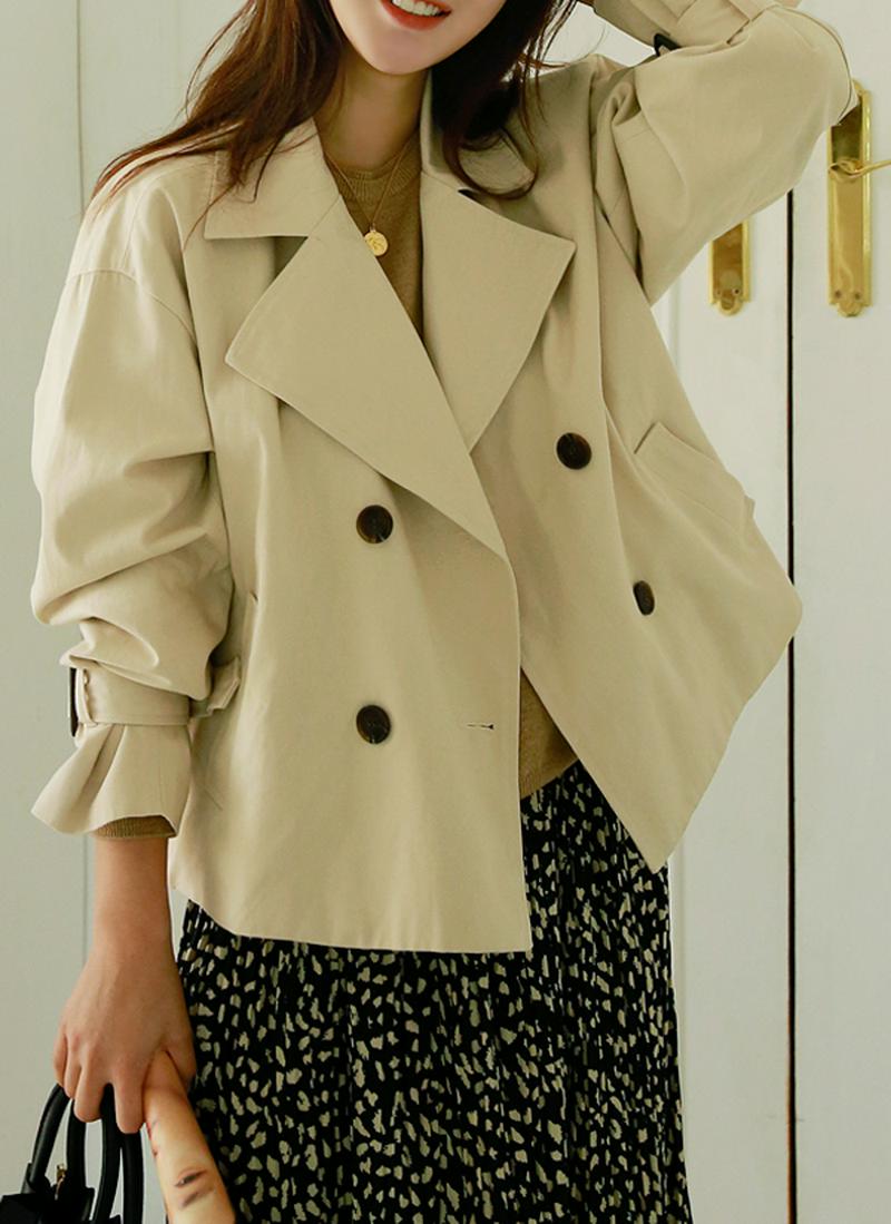 ショートダブルトレンチ風ジャケット