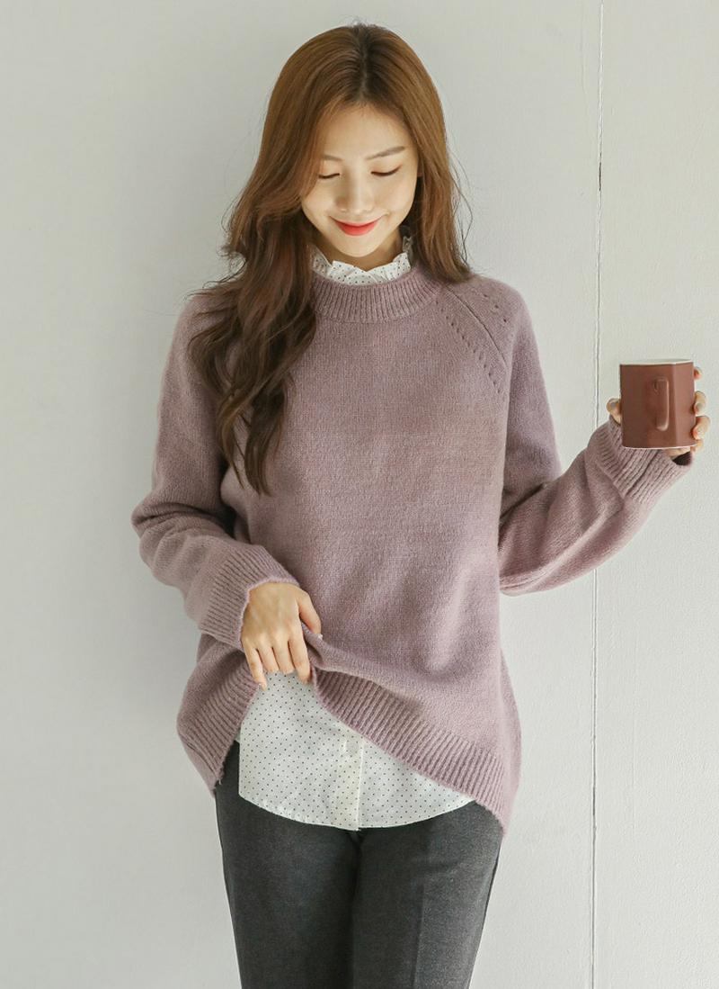 ラグランラインニット