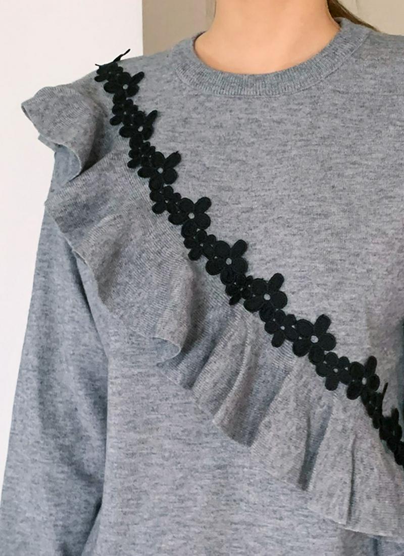 フリルフラワーニット・全3色