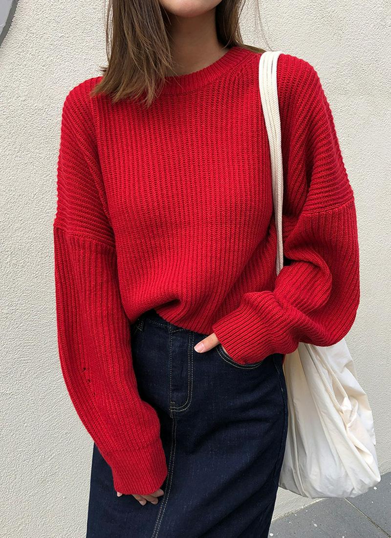 ドロップショルダーニット