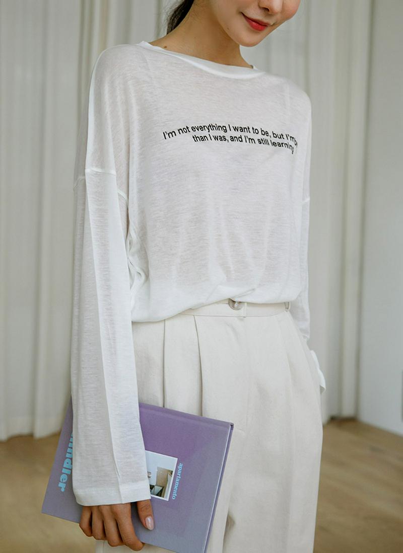 レタリングテンセルウール混Tシャツ