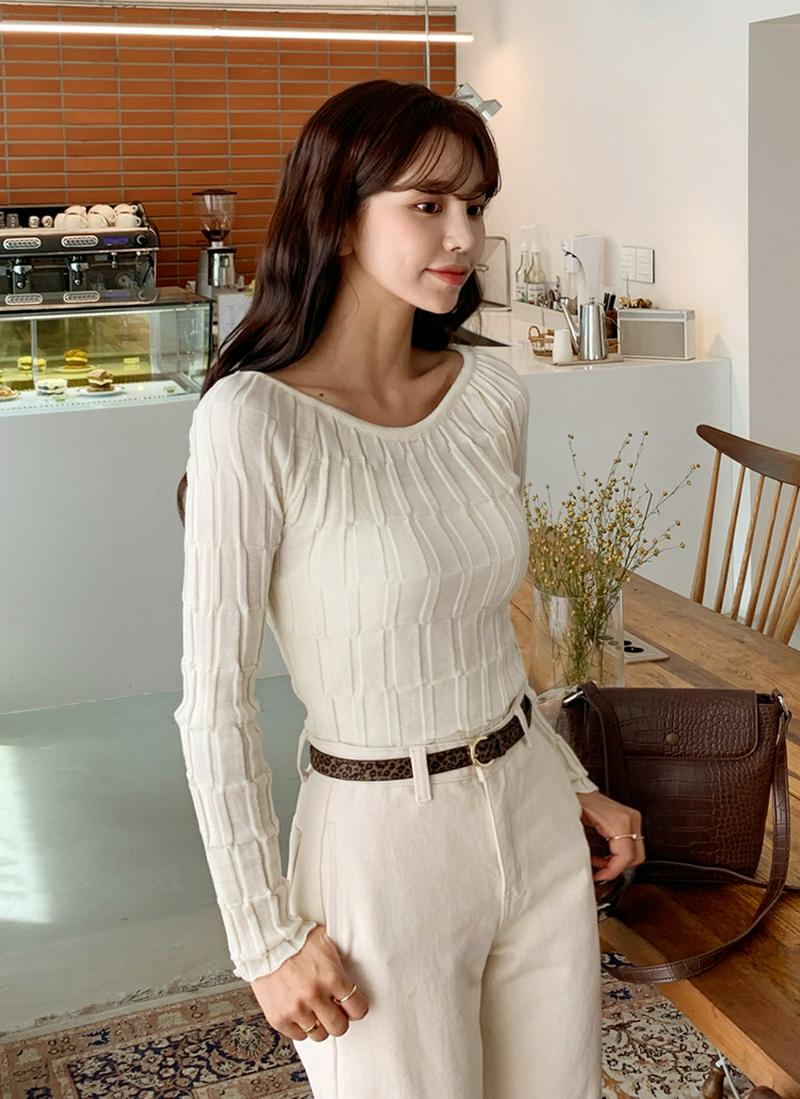 ユニークリブクロップドニット・全3色