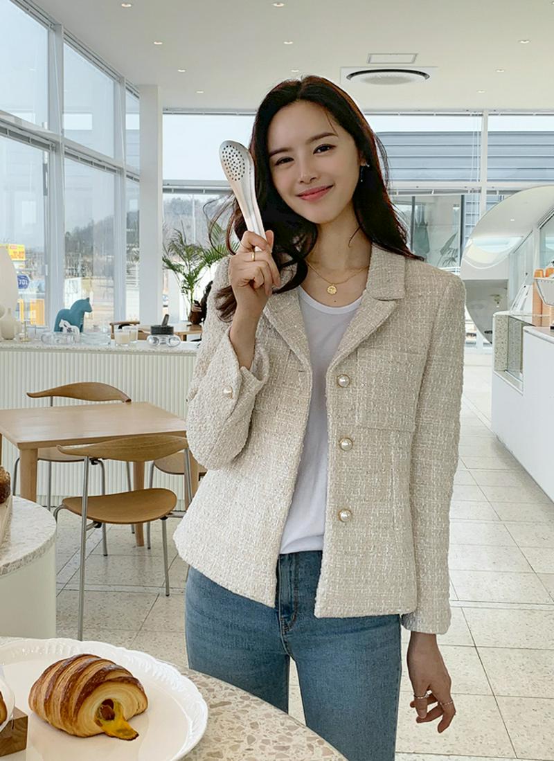 パール調ツイードジャケット