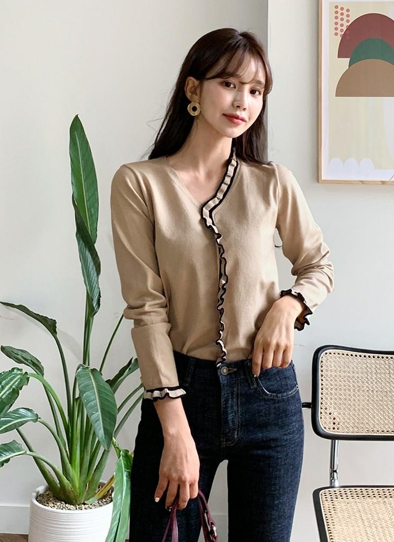 アンバランスフリルニット・全3色