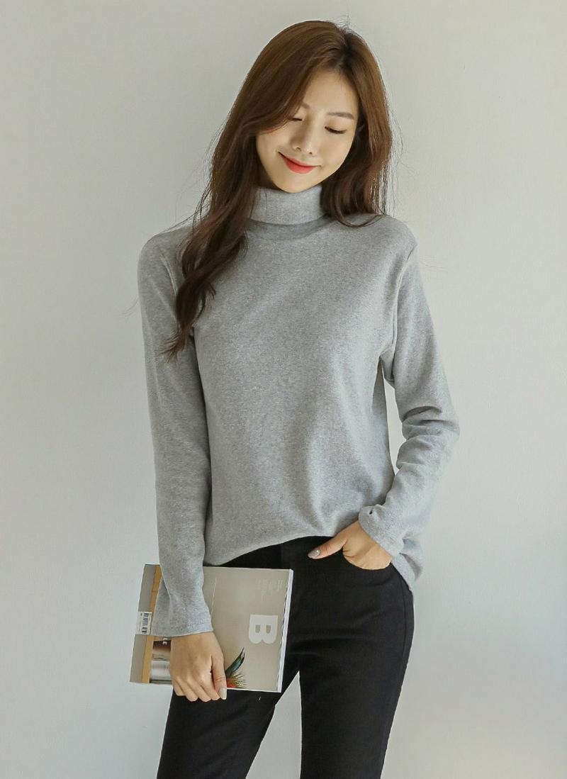 裏起毛ベーシックタートルネックTシャツ