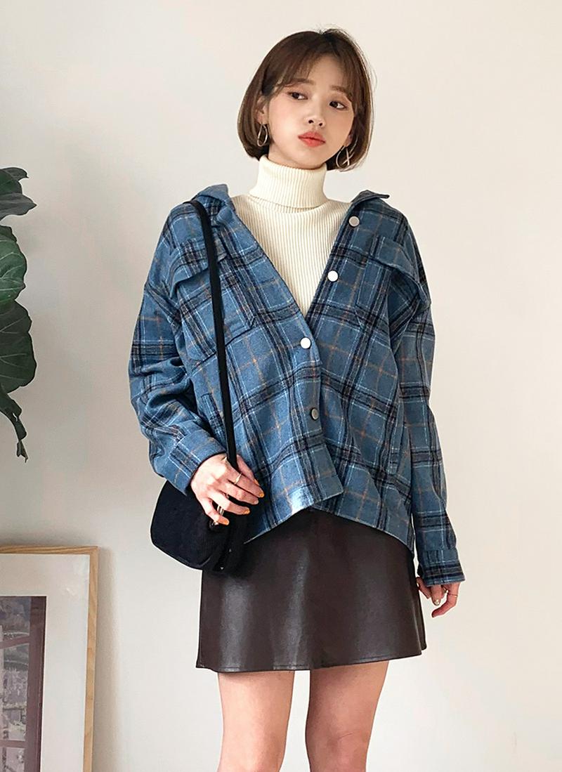 ストラップ付チェックジャケット・全2色