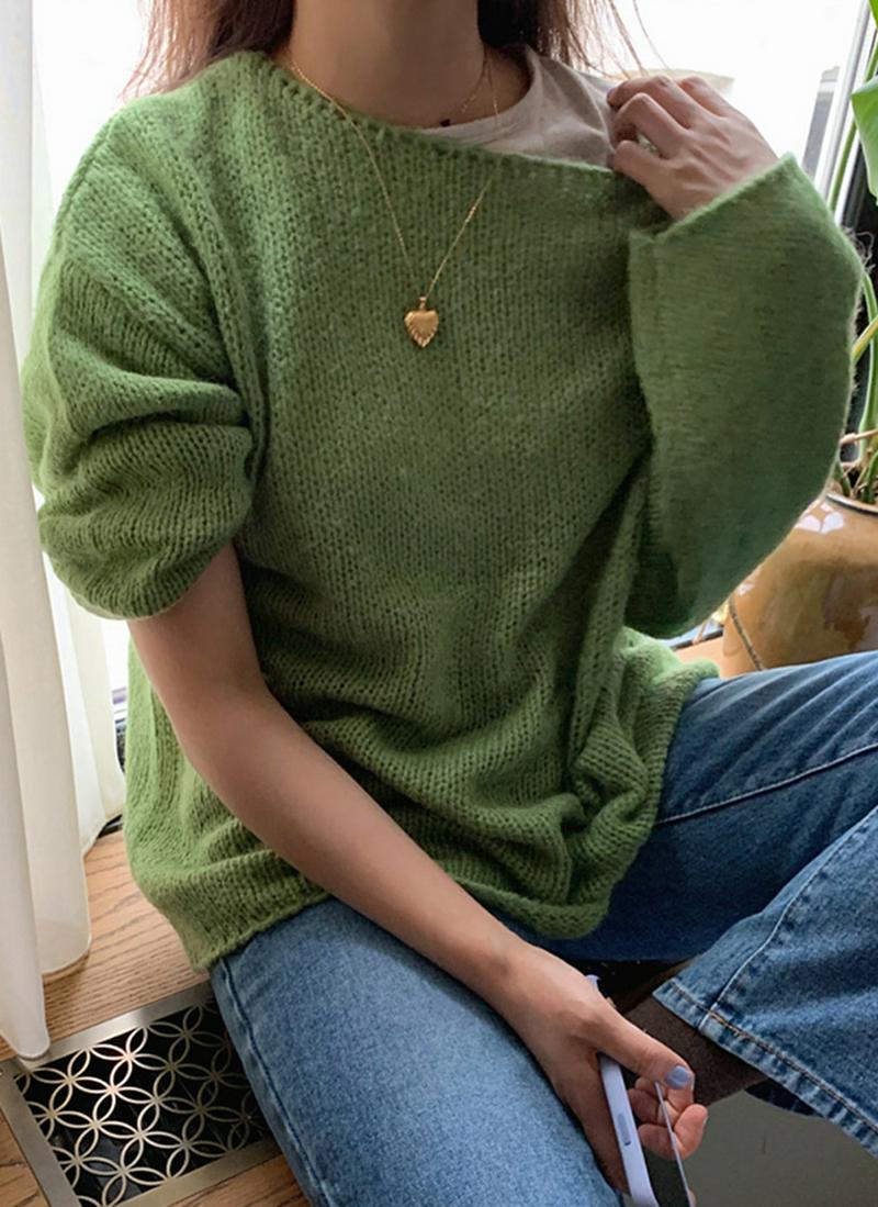 アルパカブレンドルーズニット