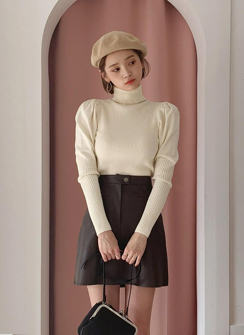 パフタートルネックニット・全4色