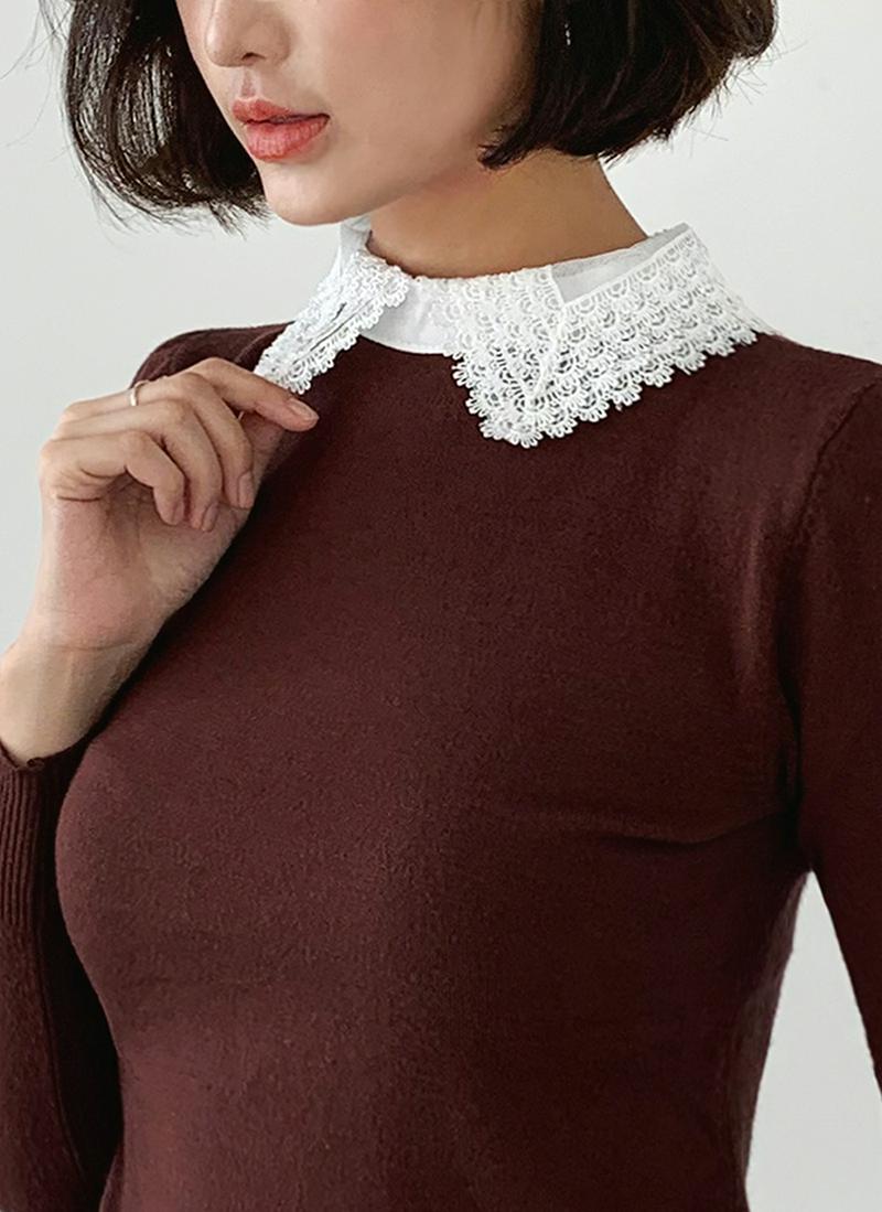 レースカラーニット・全4色