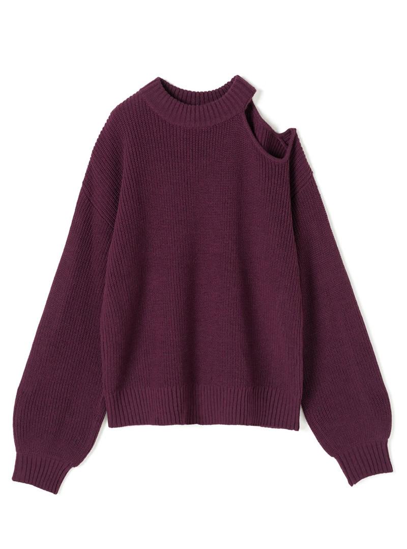 ショルダーカットボリュームスリーブトップス