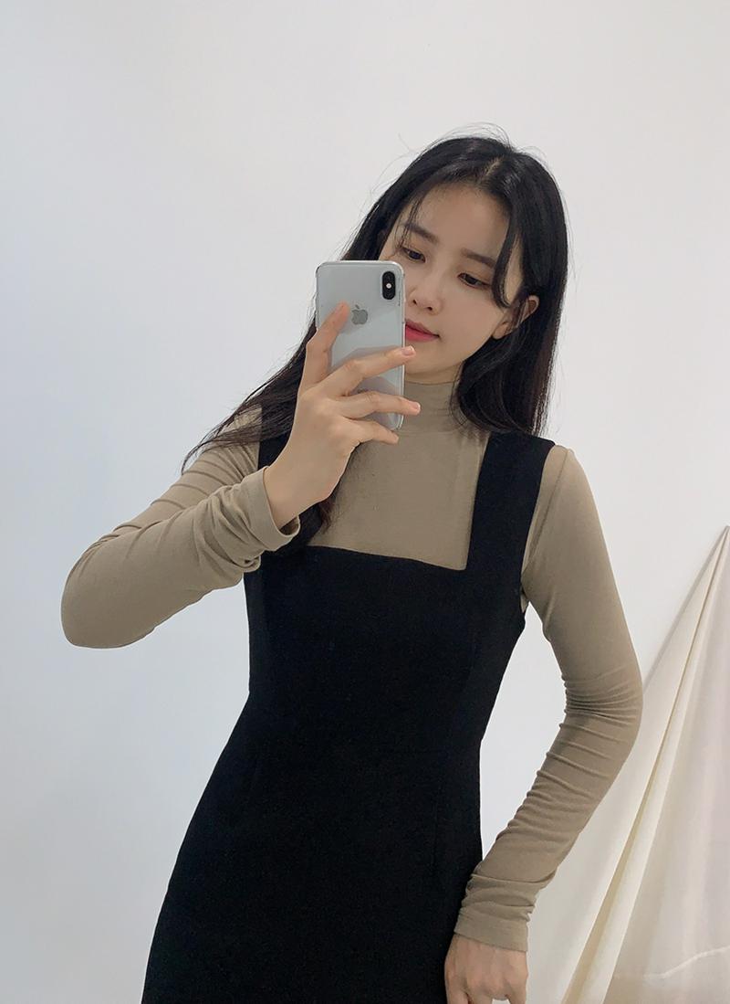 ハーフネックスリムTシャツ