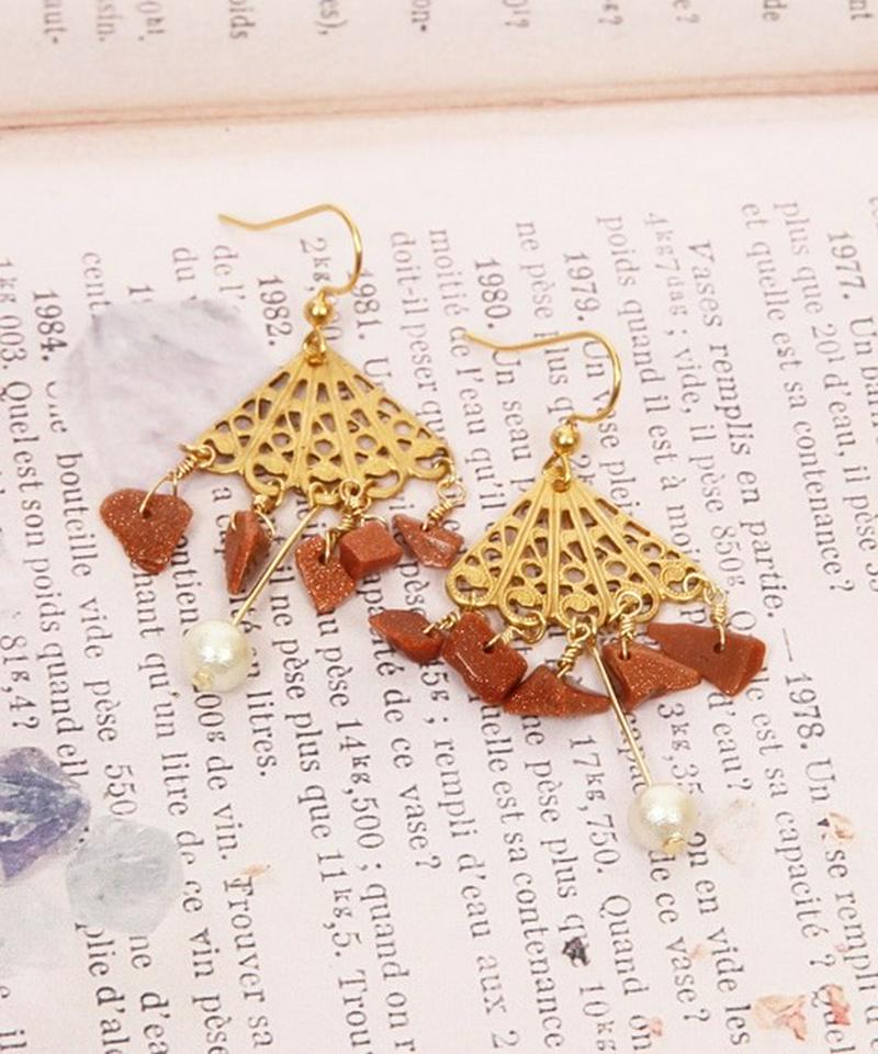 K14GFサンドストーンサザレピアス