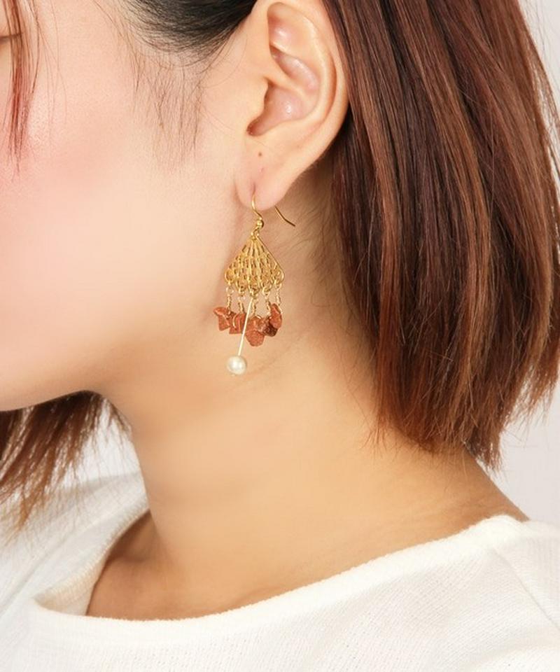 K14GFサンドストーンサザレピアス