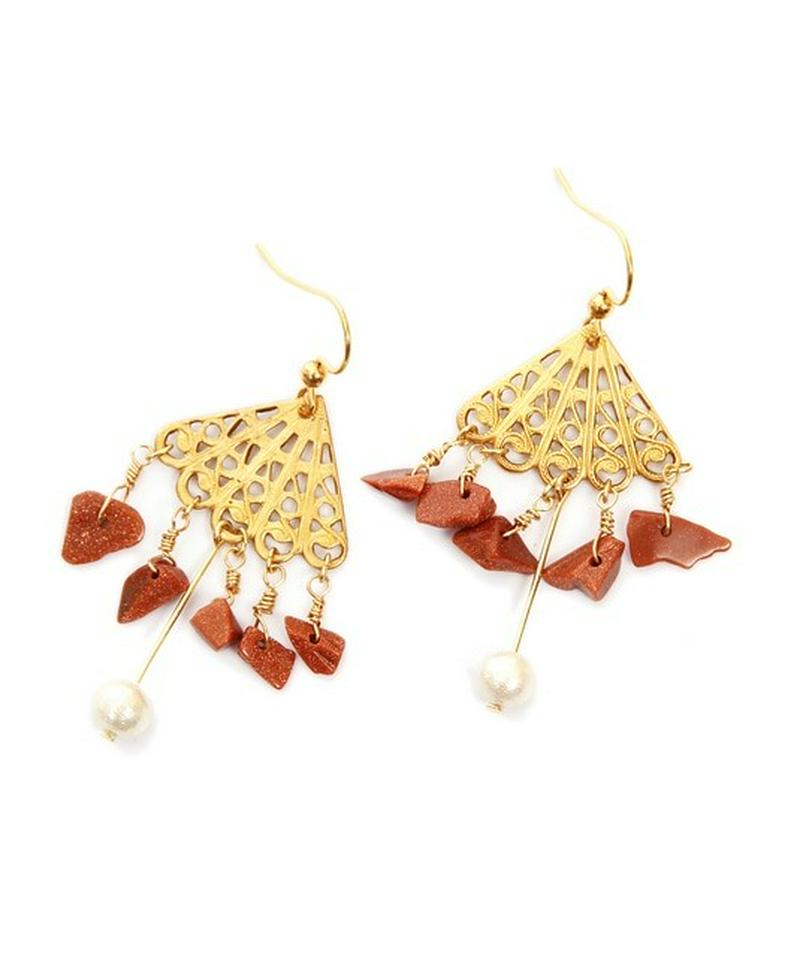 K14GFサンドストーンサザレピアス