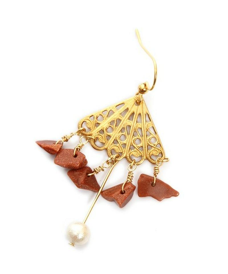 K14GFサンドストーンサザレピアス