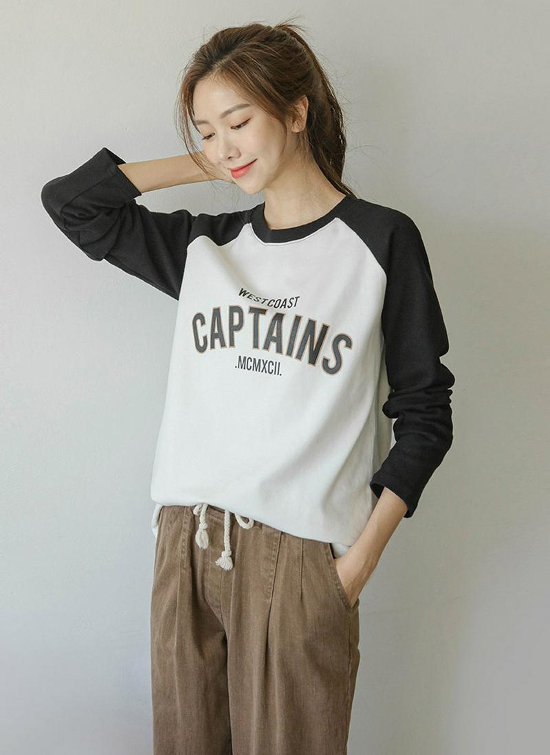 裏起毛ラグラン長袖Tシャツ