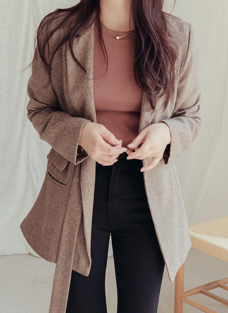 サイドリボンヘリンボーンジャケット