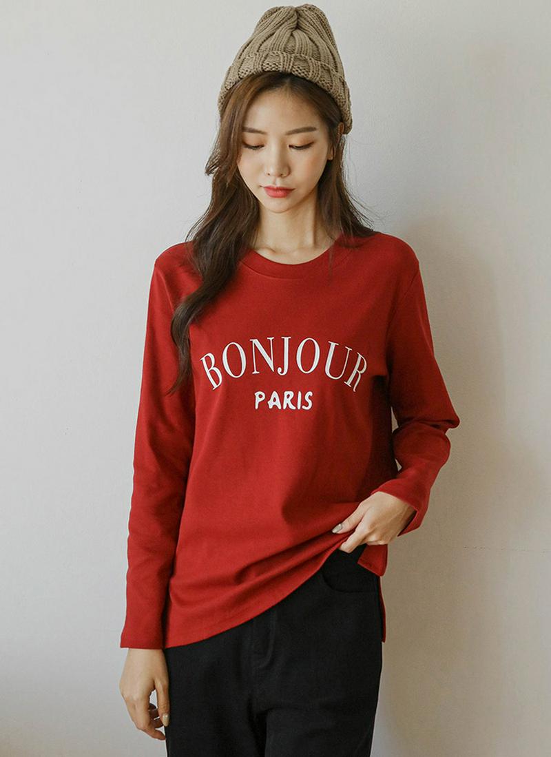 裏起毛BONJOURロゴTシャツ