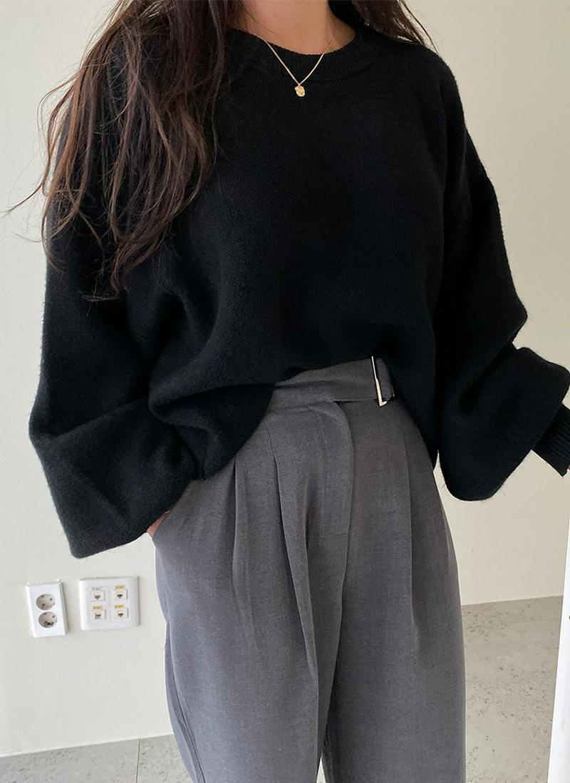 パフクロップドニット