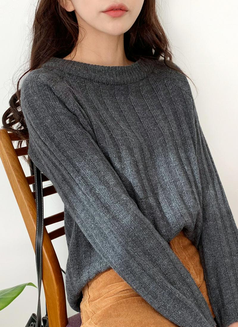 ラグランリブニット・全4色