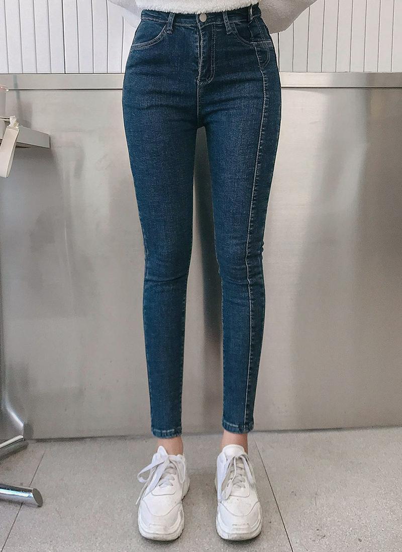 ステッチラインスキニーデニムパンツ