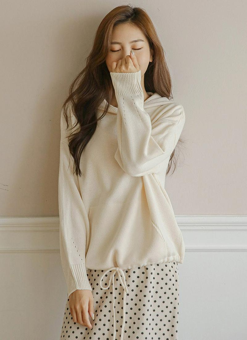 マフポケットニットフーディ