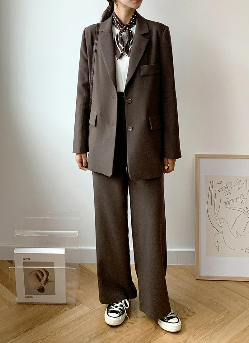 ダークミドルジャケット&スラックスSET・全2色