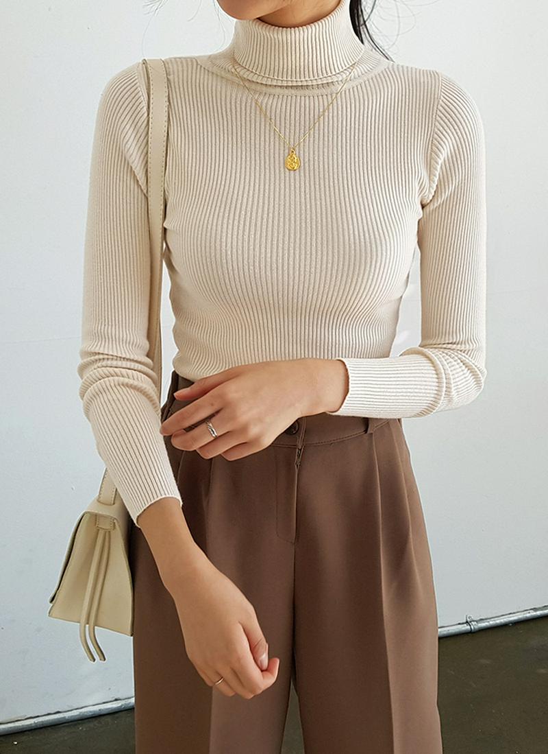 スリムタートルネックニット・全5色